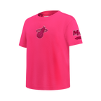 NBA MIAMI HEAT T-SHIRT TRIPLE ROSE À MANCHES COURTES ET À COUPE AJUSTÉE POUR FILLE JUNIOR (VIOLET BETTERAVE)