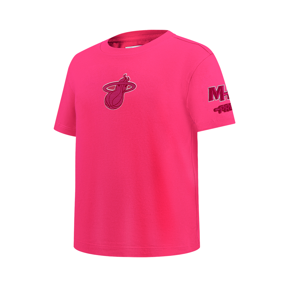 NBA MIAMI HEAT T-SHIRT TRIPLE ROSE À MANCHES COURTES ET À COUPE AJUSTÉE POUR FILLE JUNIOR (VIOLET BETTERAVE)