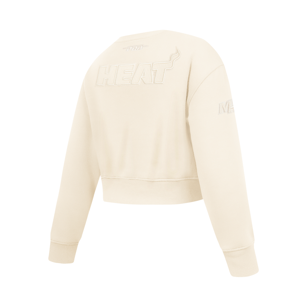 NBA MIAMI HEAT NEUTRAL CHANDAIL À COL ROND EN MOLLETON POUR FILLE JUNIOR (COQUILLE D'ŒUF)