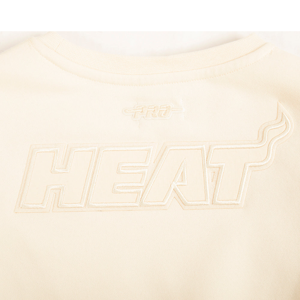 NBA MIAMI HEAT NEUTRAL CHANDAIL À COL ROND EN MOLLETON POUR FILLE JUNIOR (COQUILLE D'ŒUF)