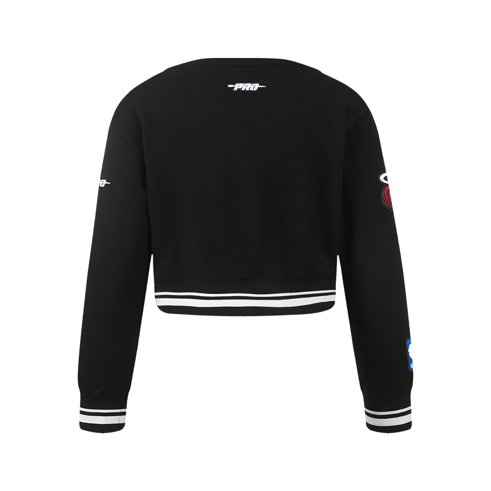 NBA MIAMI HEAT RETRO CLASSIC CHANDAIL À COL ROND EN MOLLETON CÔTELÉ POUR FILLE JUNIOR (NOIR)