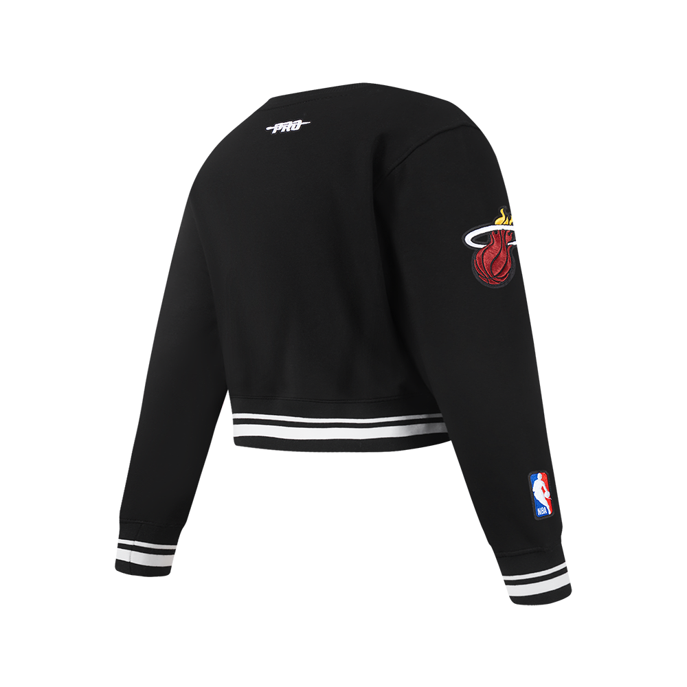 NBA MIAMI HEAT RETRO CLASSIC CHANDAIL À COL ROND EN MOLLETON CÔTELÉ POUR FILLE JUNIOR (NOIR)