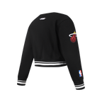 NBA MIAMI HEAT RETRO CLASSIC CHANDAIL À COL ROND EN MOLLETON CÔTELÉ POUR FILLE JUNIOR (NOIR)