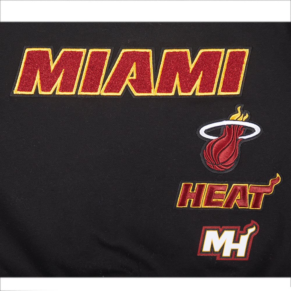 NBA MIAMI HEAT RETRO CLASSIC CHANDAIL À COL ROND EN MOLLETON CÔTELÉ POUR FILLE JUNIOR (NOIR)