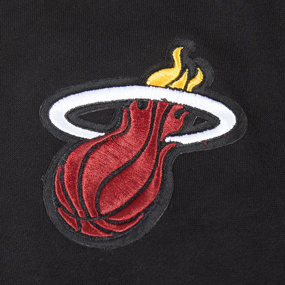 NBA MIAMI HEAT RETRO CLASSIC CHANDAIL À COL ROND EN MOLLETON CÔTELÉ POUR FILLE JUNIOR (NOIR)