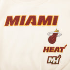 NBA MIAMI HEAT RETRO CLASSIC CHANDAIL À COL ROND EN MOLLETON CÔTELÉ POUR FILLE JUNIOR (COQUILLE D'ŒUF/NOIR)