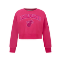 NBA MIAMI HEAT TRIPLE PINK BIG GIRL'S FLC CREWNECK (BEETROOT PURPLE)