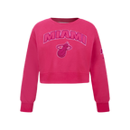 NBA MIAMI HEAT TRIPLE PINK BIG GIRL'S FLC CREWNECK (BEETROOT PURPLE)