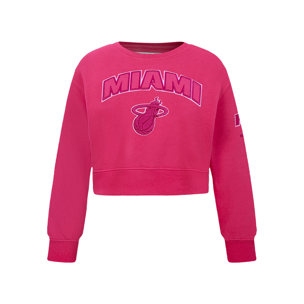 NBA MIAMI HEAT TRIPLE PINK BIG GIRL'S FLC CREWNECK (BEETROOT PURPLE)