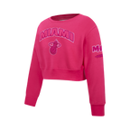 NBA MIAMI HEAT TRIPLE PINK BIG GIRL'S FLC CREWNECK (BEETROOT PURPLE)