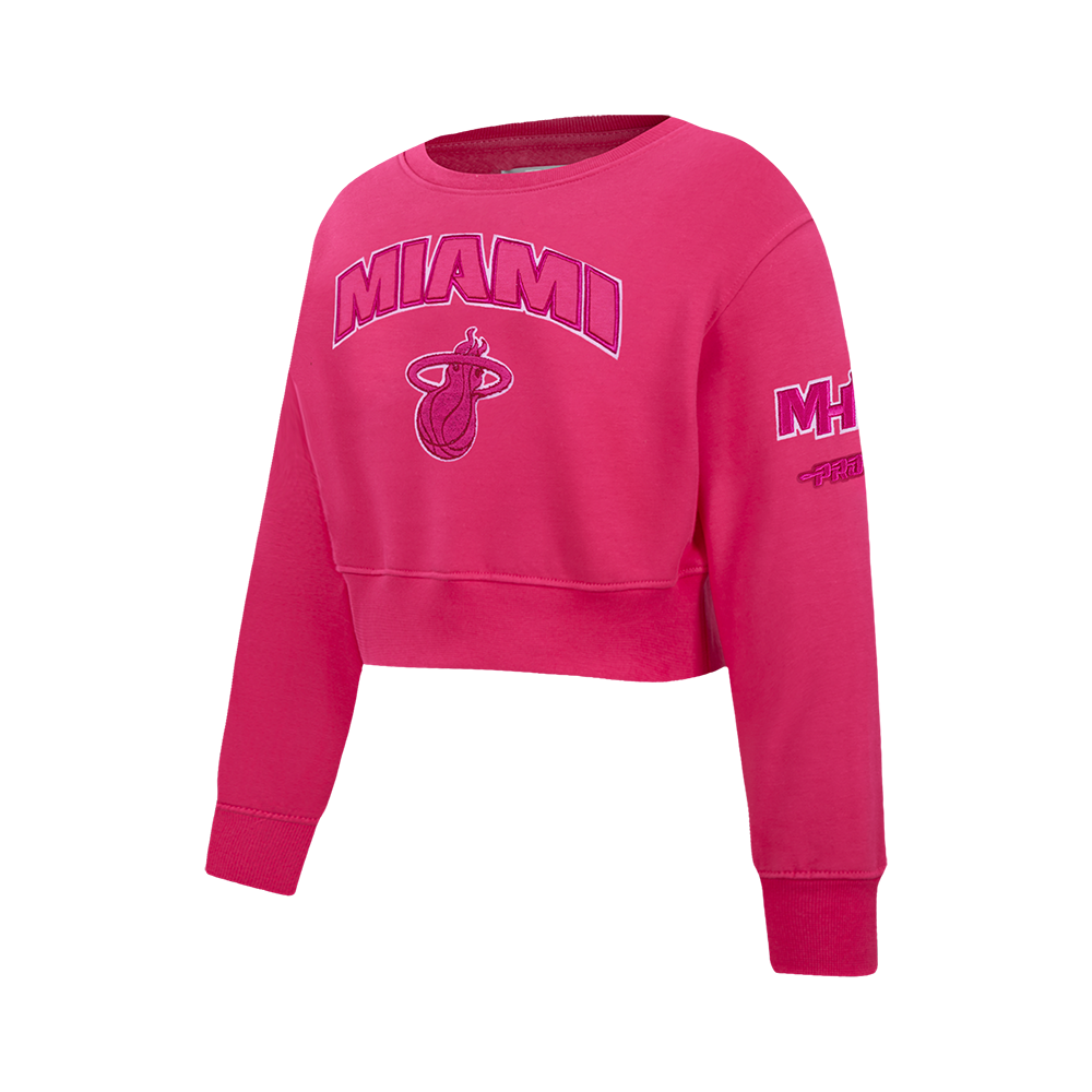 NBA MIAMI HEAT TRIPLE PINK BIG GIRL'S FLC CREWNECK (BEETROOT PURPLE)