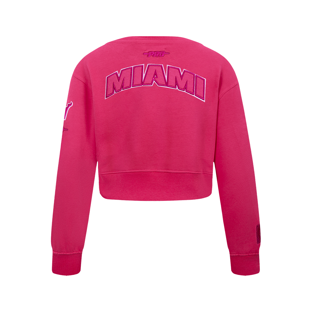 NBA MIAMI HEAT TRIPLE PINK BIG GIRL'S FLC CREWNECK (BEETROOT PURPLE)