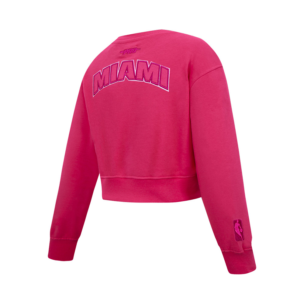 NBA MIAMI HEAT TRIPLE PINK BIG GIRL'S FLC CREWNECK (BEETROOT PURPLE)