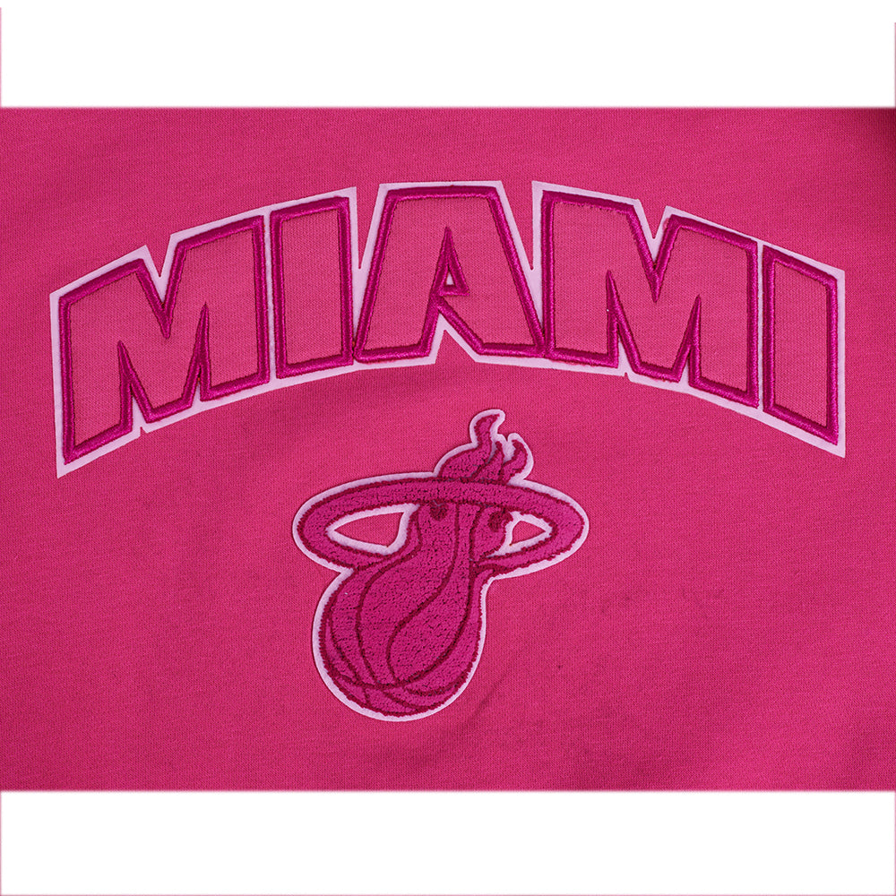 NBA MIAMI HEAT TRIPLE PINK BIG GIRL'S FLC CREWNECK (BEETROOT PURPLE)
