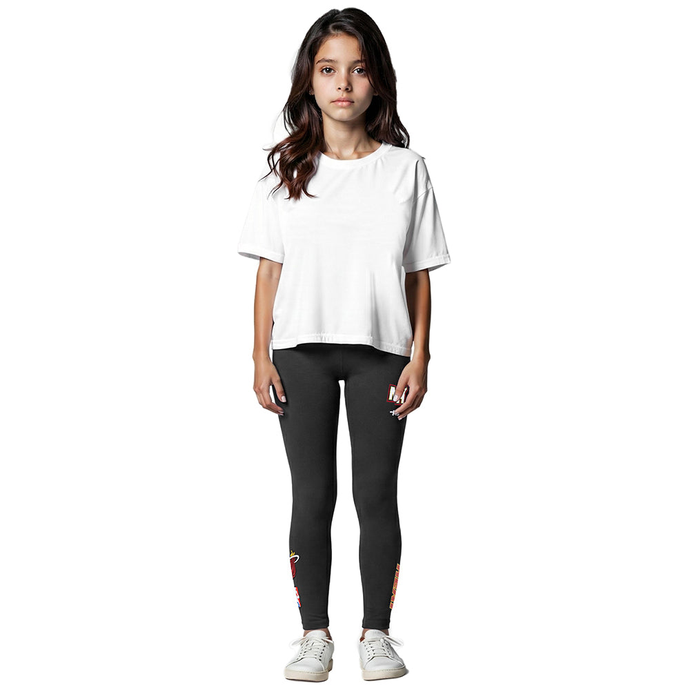 NBA MIAMI HEAT CLASSIC BIG GIRL'S LEGGING (BLACK)