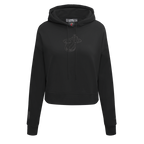 NBA MIAMI HEAT NEUTRAL WOMEN'S CROPPED PULLOVER HOODIE (BLACK)