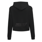 NBA MIAMI HEAT NEUTRAL WOMEN'S CROPPED PULLOVER HOODIE (BLACK)