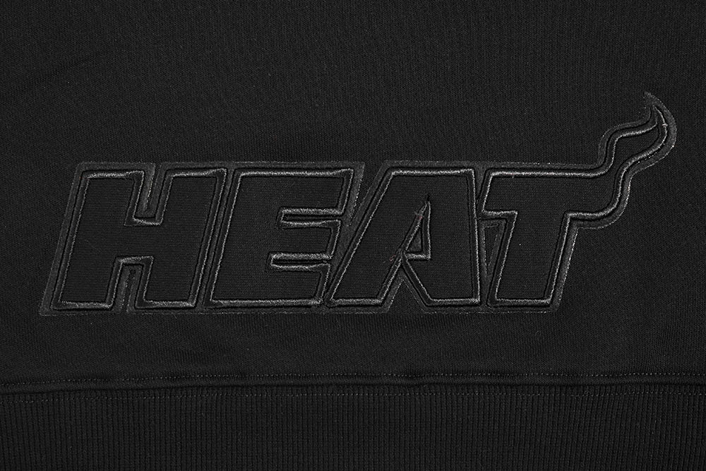 NBA MIAMI HEAT NEUTRAL WOMEN'S CROPPED PULLOVER HOODIE (BLACK)