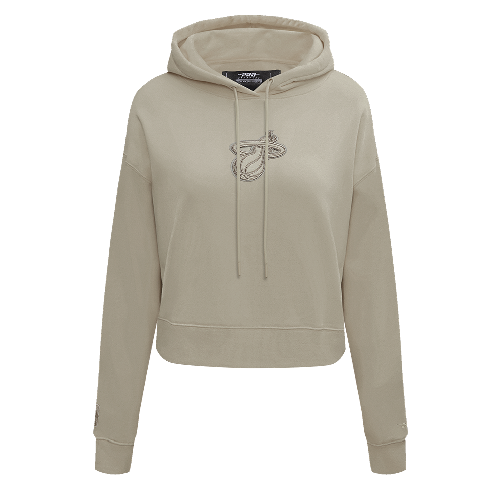 NBA MIAMI HEAT NEUTRAL CHANDAIL À CAPUCHON COURT POUR FEMME (TAUPE)