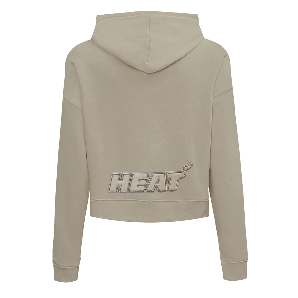 NBA MIAMI HEAT NEUTRAL CHANDAIL À CAPUCHON COURT POUR FEMME (TAUPE)