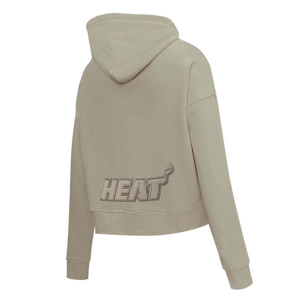NBA MIAMI HEAT NEUTRAL CHANDAIL À CAPUCHON COURT POUR FEMME (TAUPE)