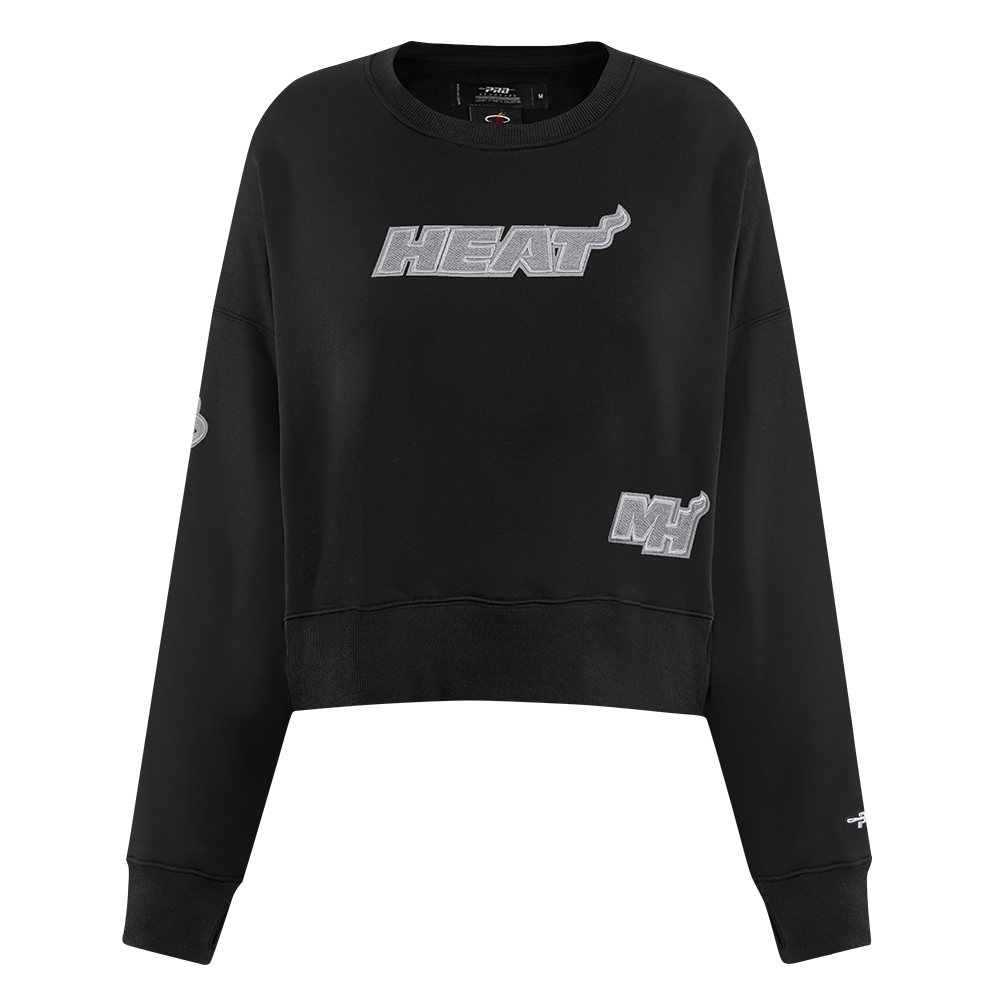 NBA MIAMI HEAT REVERSE FRENCH TERRY CHANDAIL À COL ROND EN MOLLETON POUR FEMME (NOIR)