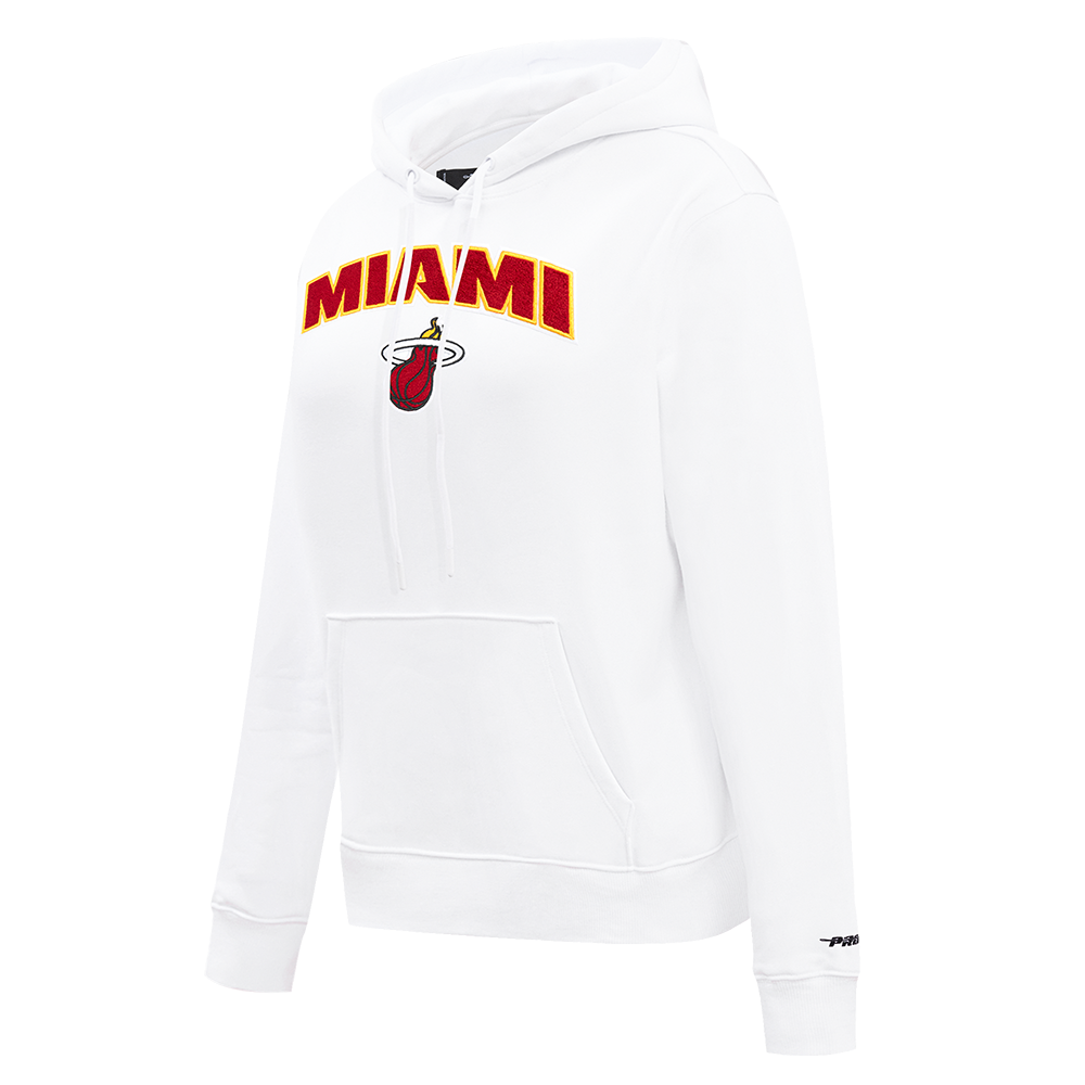 NBA MIAMI HEAT CLASSIC FLEECE PULLOVER HOODIE (WHITE)