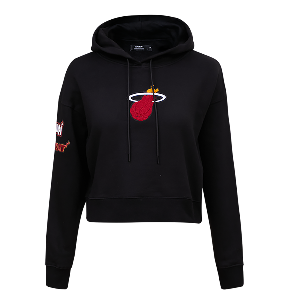 NBA MIAMI HEAT CLASSIC CHANDAIL À CAPUCHON ÉCOURTÉ POUR FEMME (NOIR)