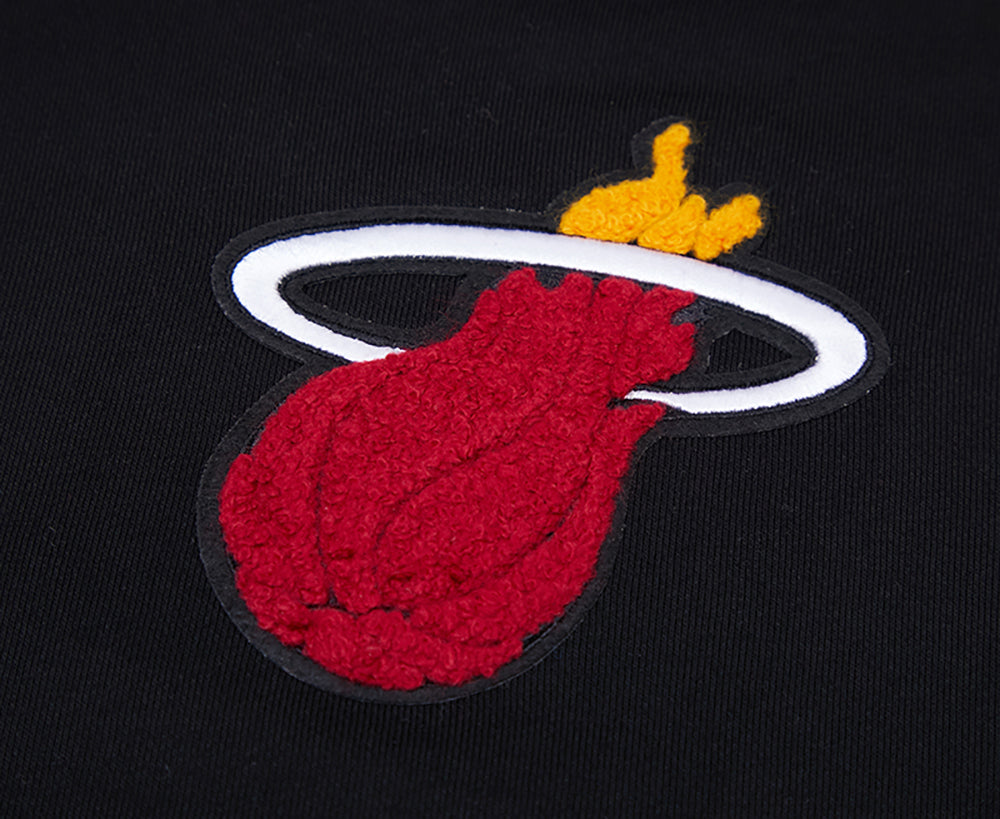 NBA MIAMI HEAT CLASSIC WOMEN'S CLASSIC WOMEN'S CROPPED PULLOVER HOODIE (BLACK)
