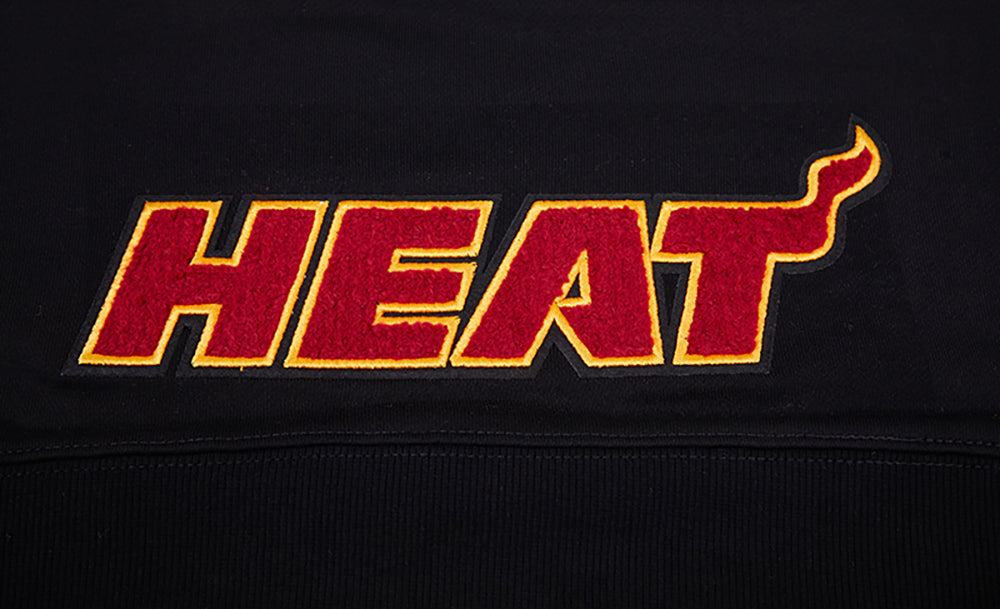NBA MIAMI HEAT CLASSIC WOMEN'S CLASSIC WOMEN'S CROPPED PULLOVER HOODIE (BLACK)