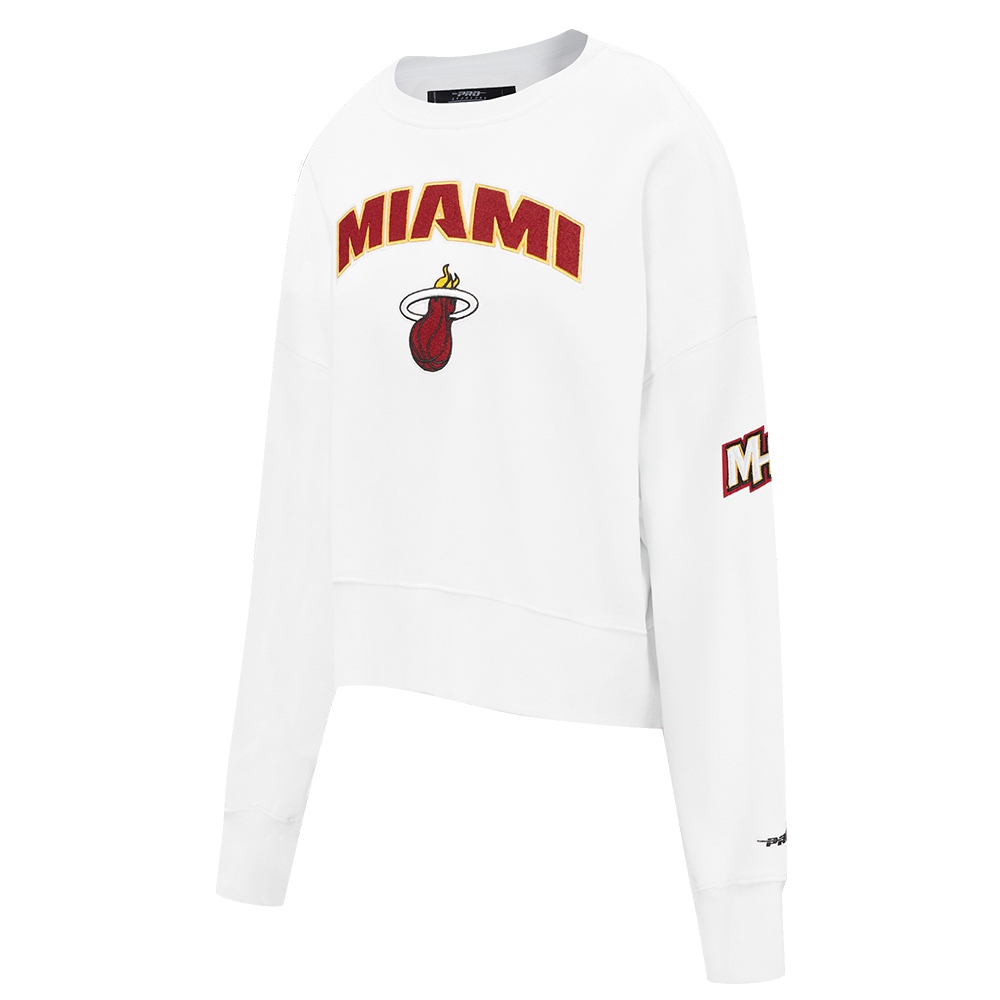 NBA MIAMI HEAT CLASSIC FLEECE CREWNECK (WHITE)