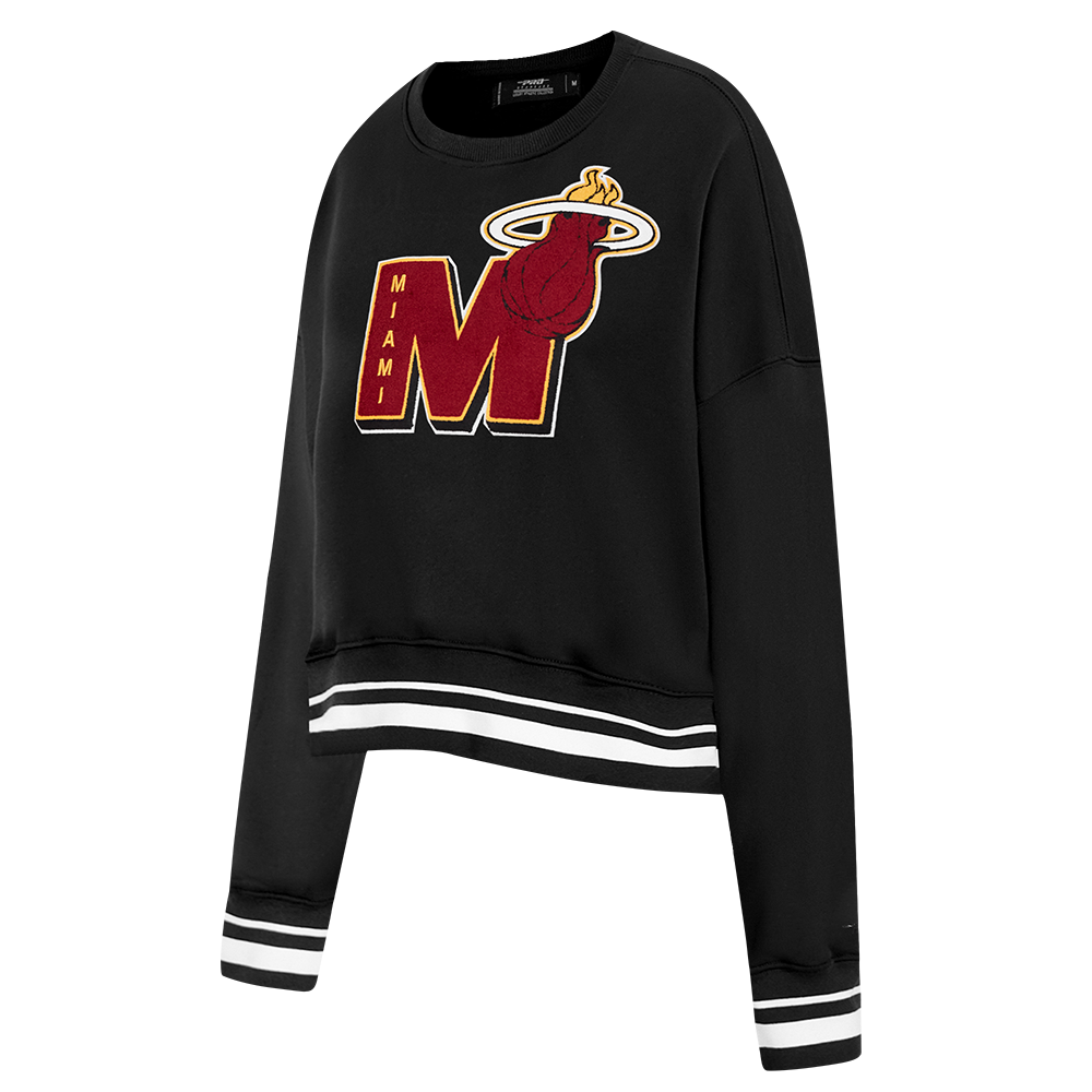 NBA MIAMI HEAT MASHUP WOMEN'S RIB CREWNECK (BLACK)