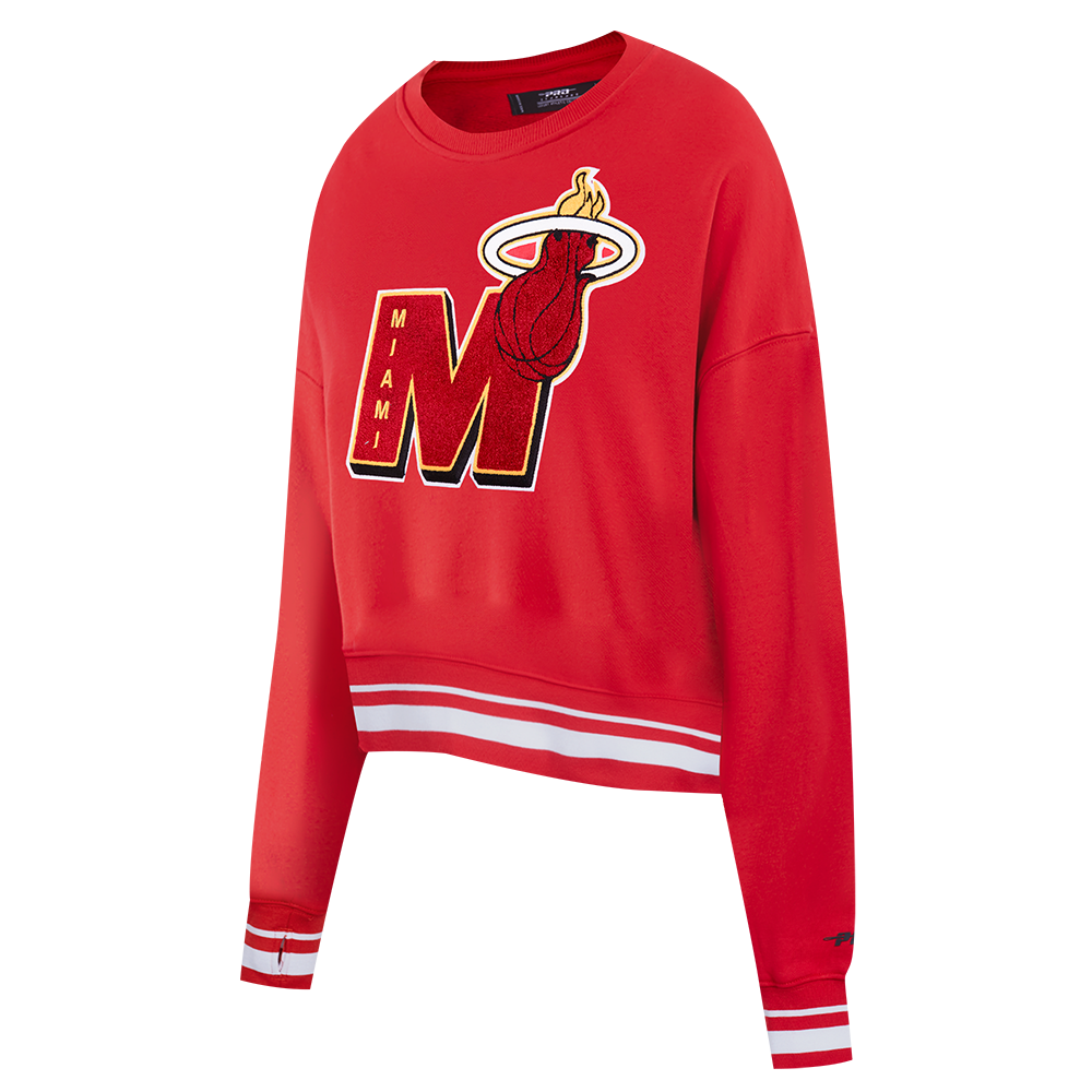 NBA MIAMI HEAT MASHUP WOMEN'S RIB CREWNECK (RED)