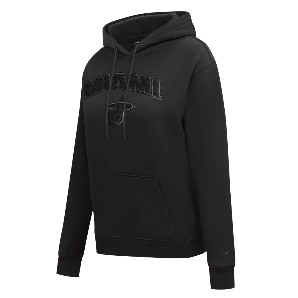 NBA MIAMI HEAT TRIPLE BLACK CHANDAIL À CAPUCHON EN MOLLETON POUR FEMME (TRIPLE NOIR FEMME)