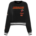 NBA MIAMI HEAT RETRO CLASSIC WOMEN'S CREWNECK (BLACK)