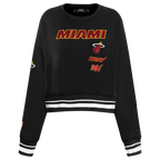NBA MIAMI HEAT RETRO CLASSIC WOMEN'S CREWNECK (BLACK)