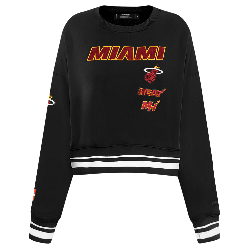 NBA MIAMI HEAT RETRO CLASSIC WOMEN'S CREWNECK (BLACK)