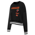 NBA MIAMI HEAT RETRO CLASSIC WOMEN'S CREWNECK (BLACK)