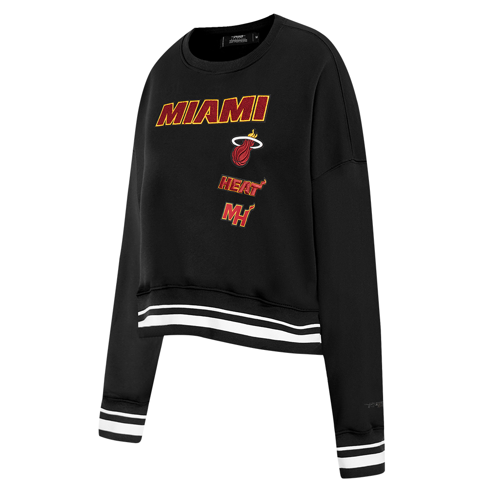 NBA MIAMI HEAT RETRO CLASSIC WOMEN'S CREWNECK (BLACK)