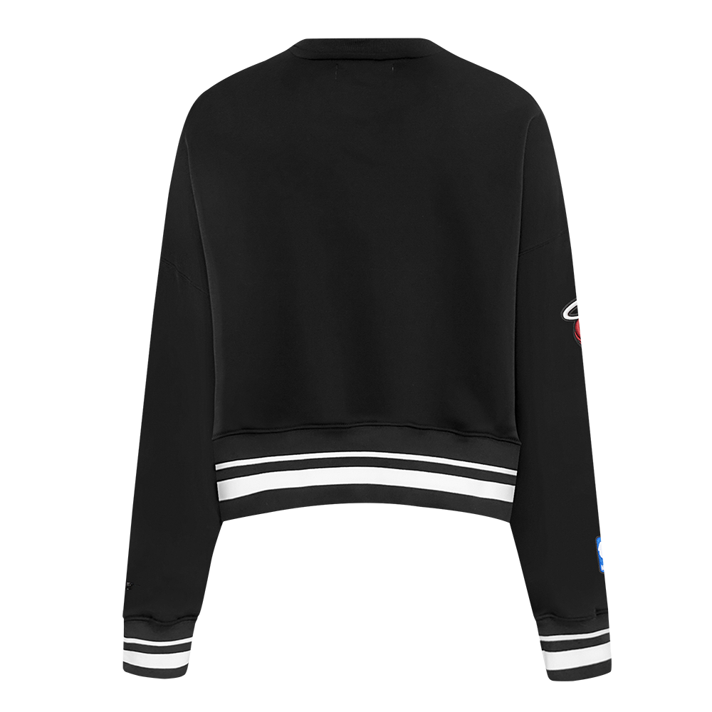 NBA MIAMI HEAT RETRO CLASSIC WOMEN'S CREWNECK (BLACK)