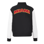NBA MIAMI HEAT CLASSIC BLOUSON COLLÉGIAL EN LAINE POUR FEMME (NOIR/BLANC)