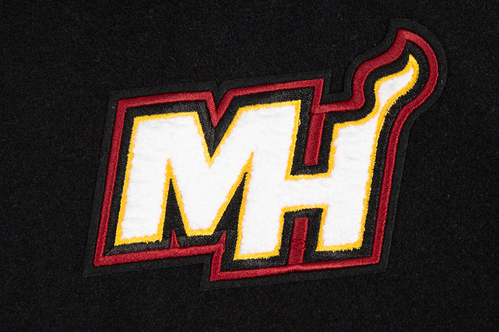 NBA MIAMI HEAT CLASSIC WOMEN'S WOOL VARSITY JACKET (JET BLACK)