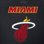 NBA MIAMI HEAT RETRO CLASSIC WOMEN'S RIB WOOL VARSITY JACKET (BLACK)