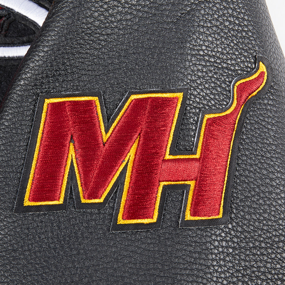 NBA MIAMI HEAT RETRO CLASSIC WOMEN'S RIB WOOL VARSITY JACKET (BLACK)