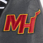 NBA MIAMI HEAT RETRO CLASSIC WOMEN'S RIB WOOL VARSITY JACKET (BLACK)
