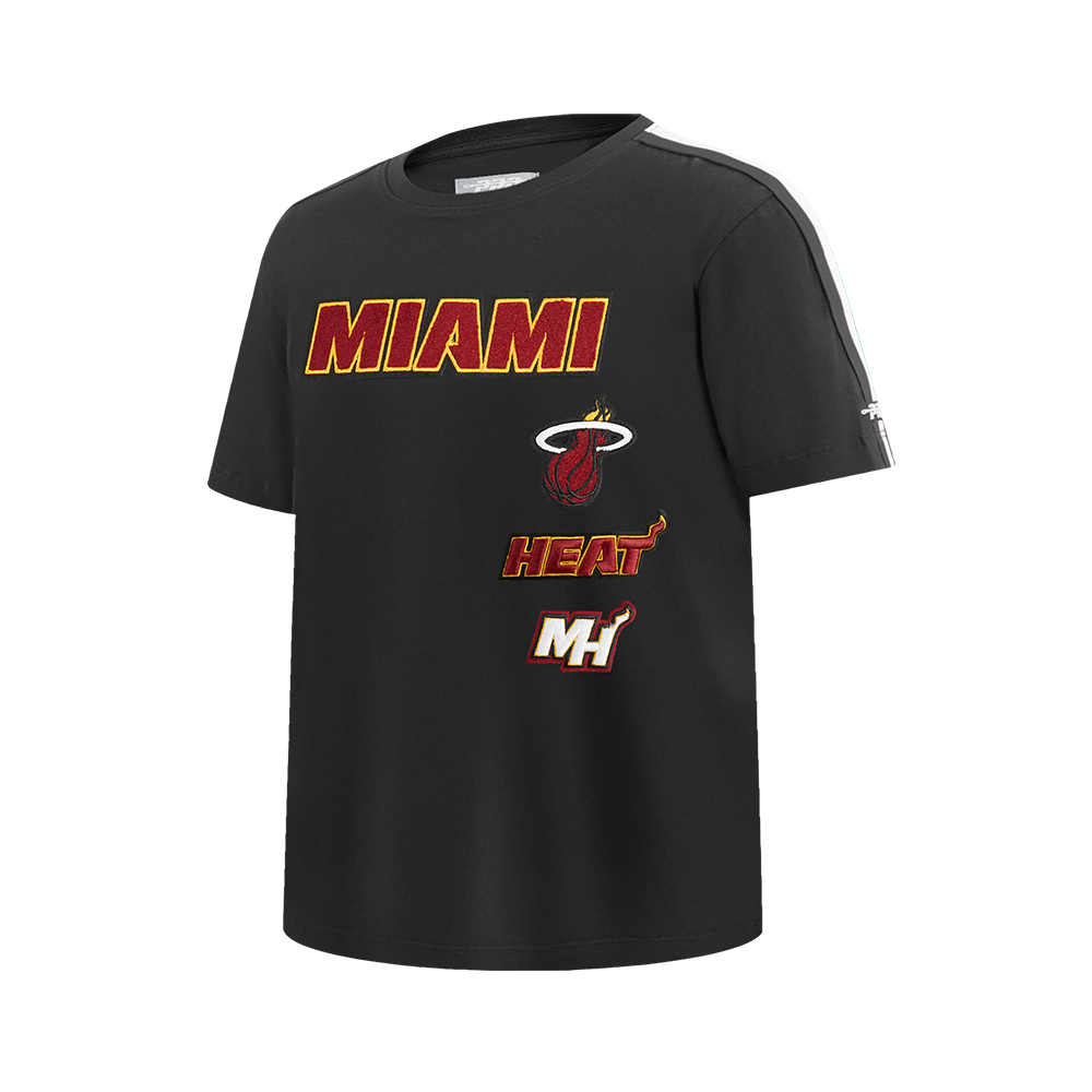 NBA MIAMI HEAT RETRO CLASSIC LITTLE BOYS SHORT SLEEVE TAPING TEE (BLACK)