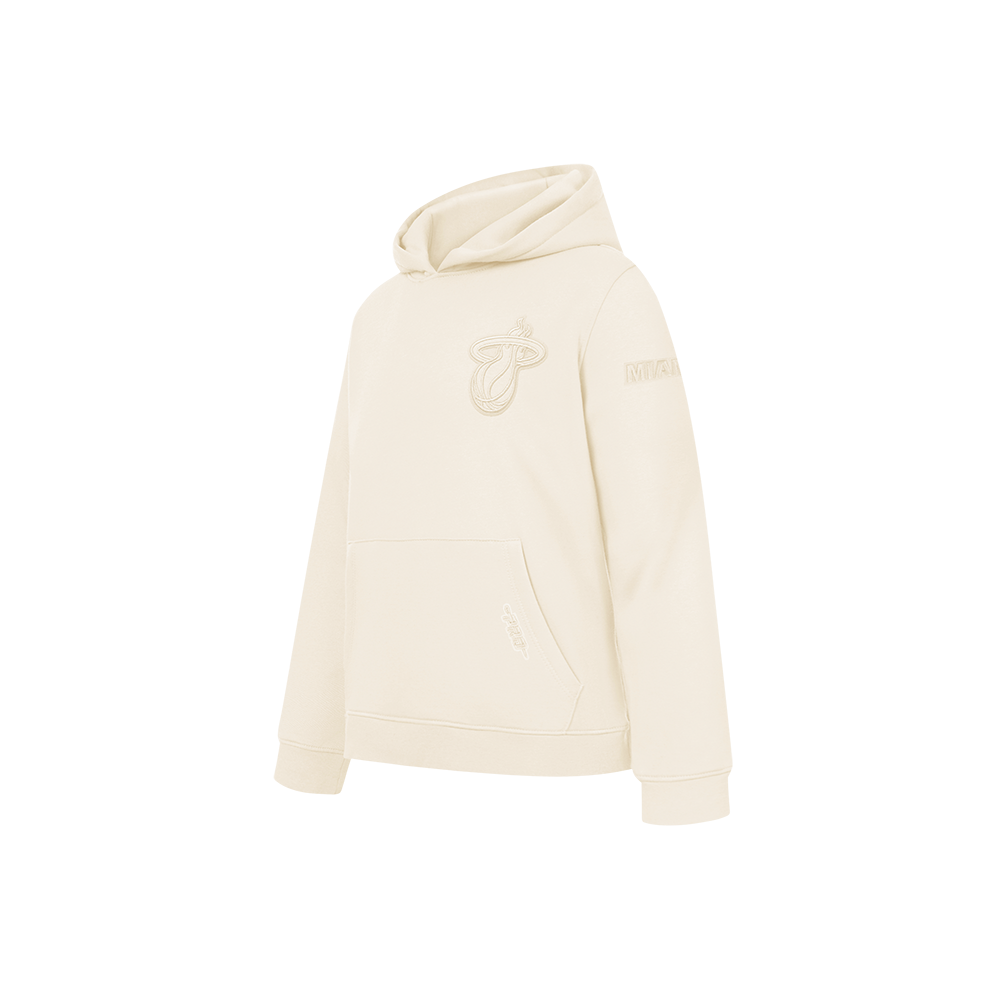 NBA MIAMI HEAT NEUTRAL LITTLE BOYS FLEECE PULLOVER HOODIE (EGGSHELL)