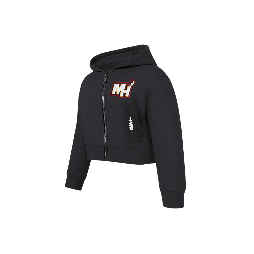 NBA MIAMI HEAT RETRO CLASSIC LITTLE BOYS RIB FLEECE PULLOVER HOODIE (BLACK)