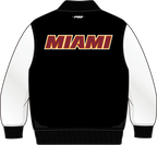 NBA MIAMI HEAT CLASSIC BLOUSON COLLÉGIAL EN LAINE POUR GARÇON ENFANT (NOIR/BLANC)