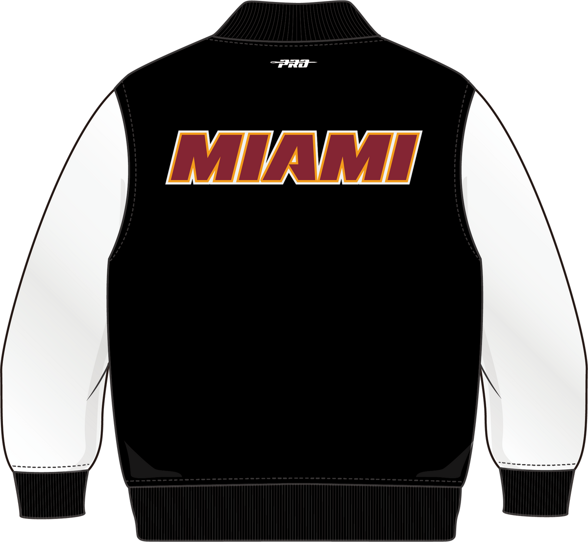 NBA MIAMI HEAT CLASSIC BLOUSON COLLÉGIAL EN LAINE POUR GARÇON ENFANT (NOIR/BLANC)
